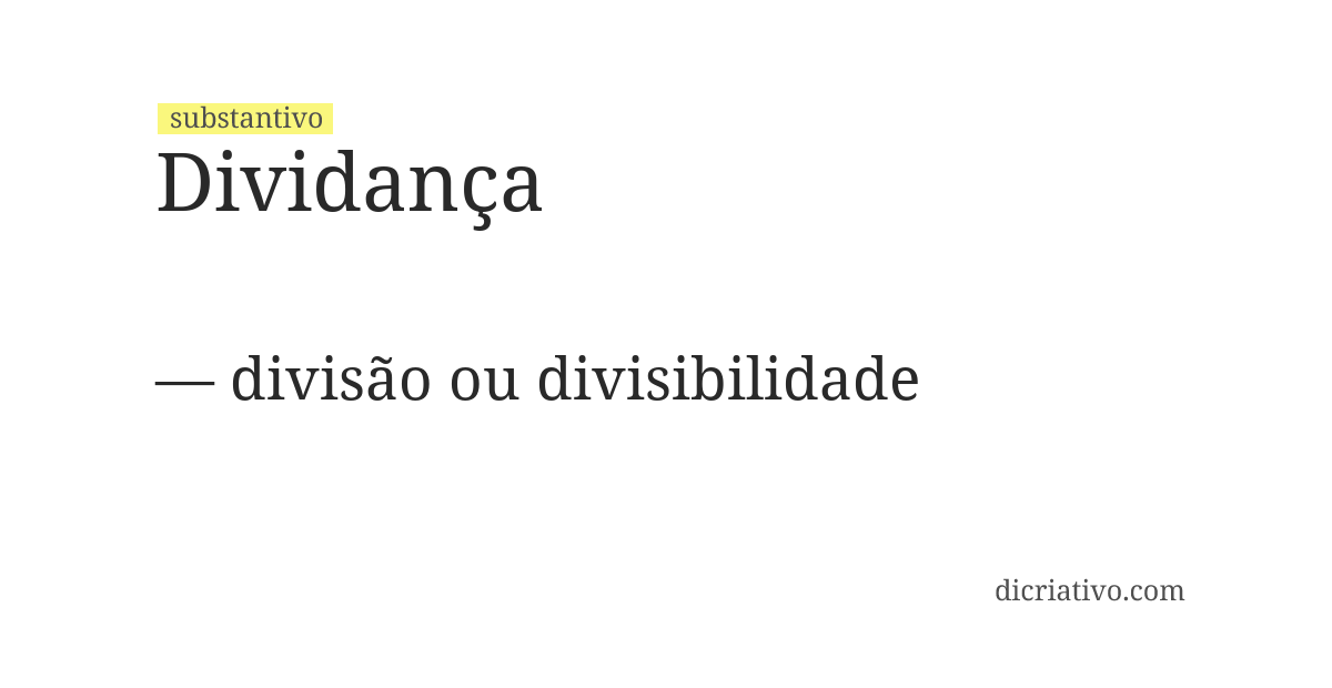 Significado de dividança