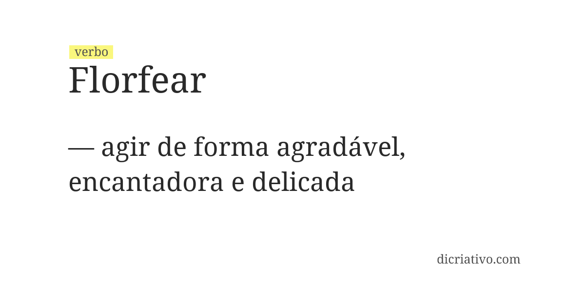 Significado de florfear