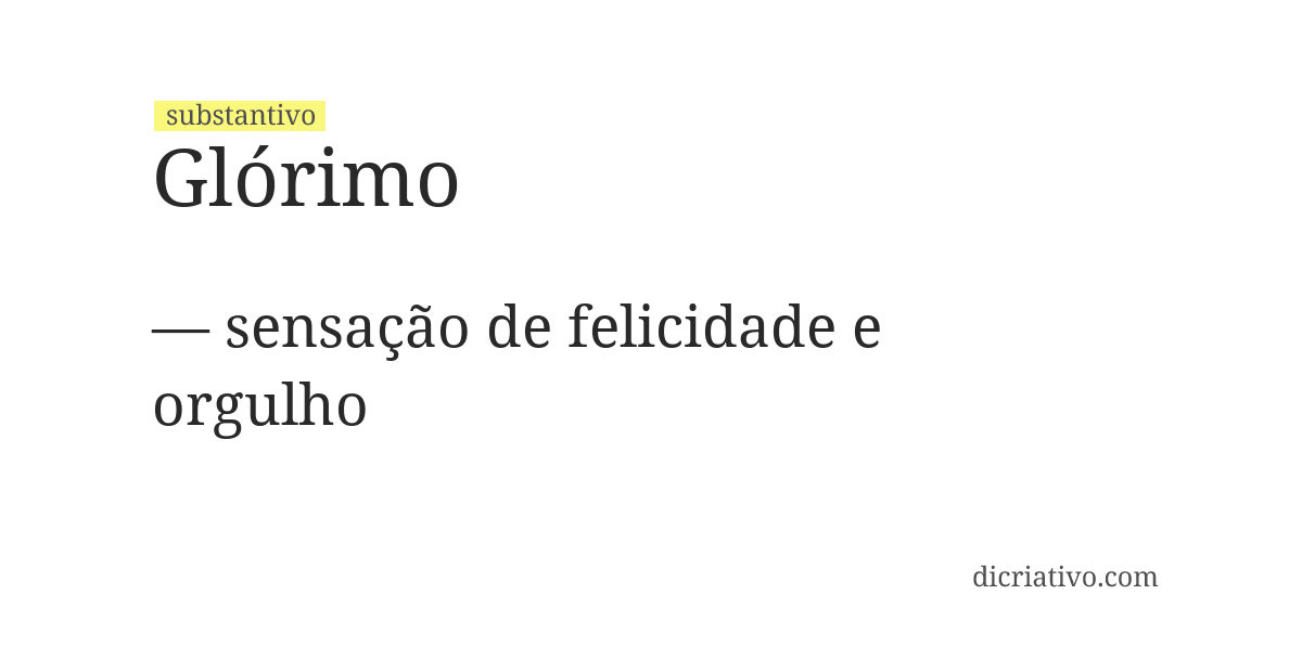 Significado de glórimo