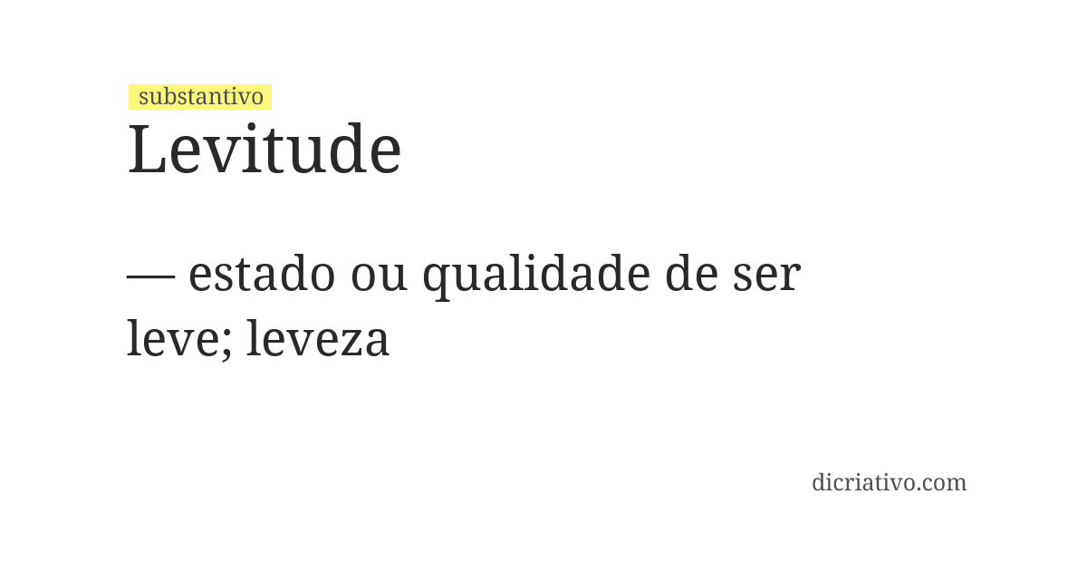 Significado de levitude