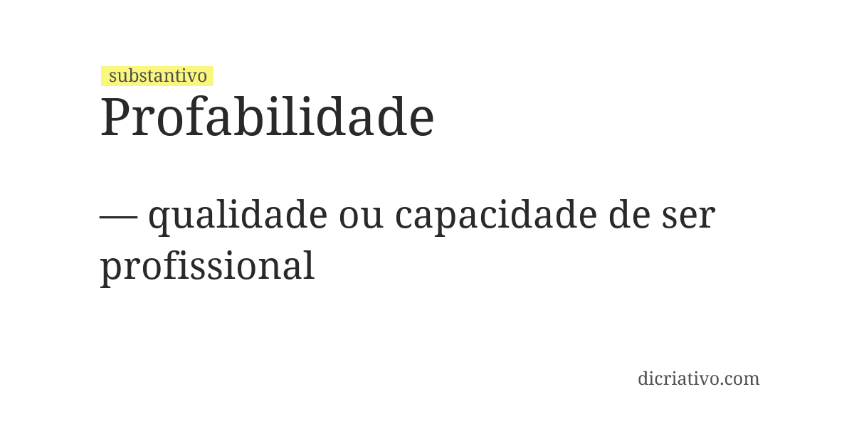 Significado de profabilidade