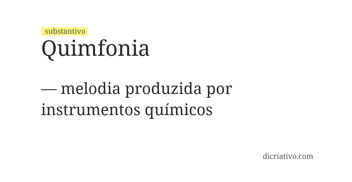 Significado de quimfonia