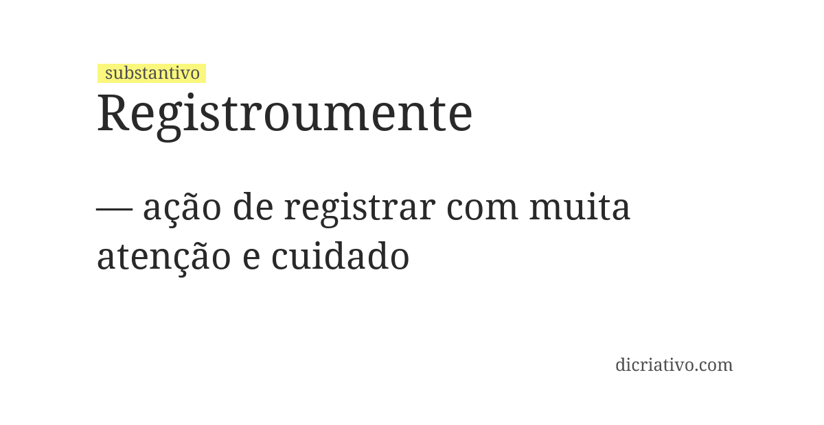 Significado de registroumente