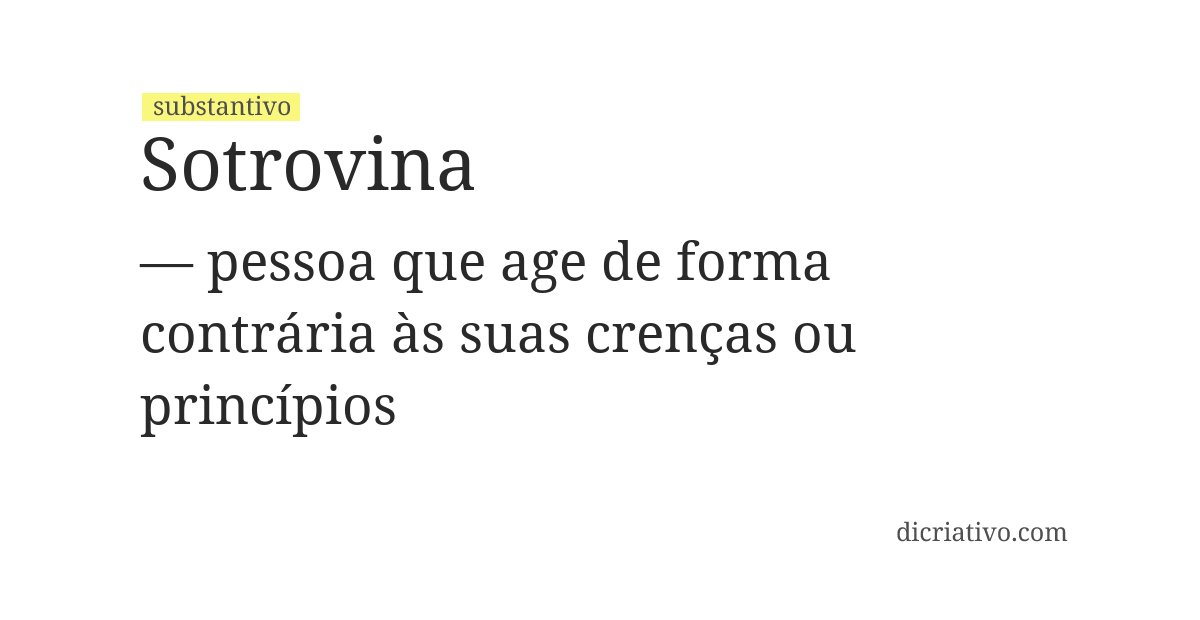 Significado de sotrovina
