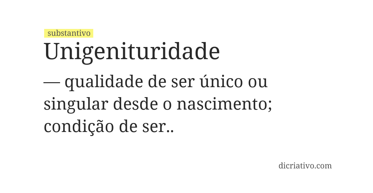Significado de unigenituridade