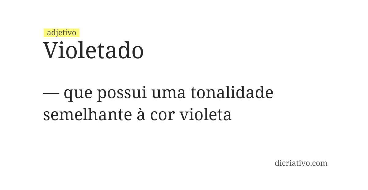 Significado de violetado