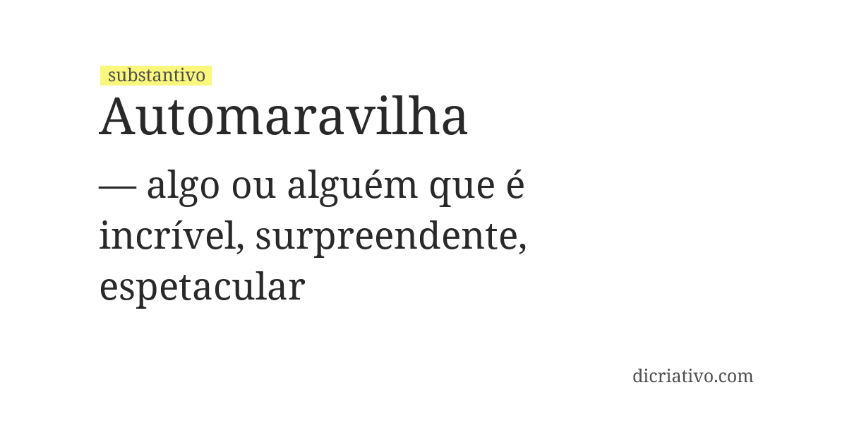 Significado de automaravilha