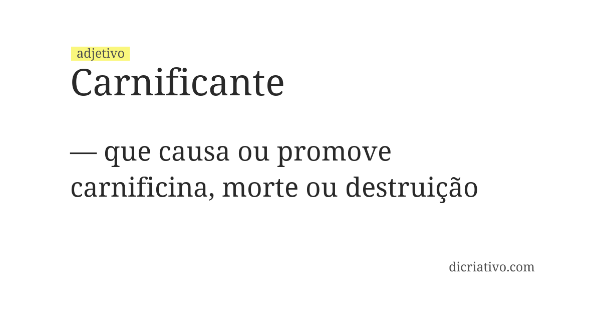 Significado de carnificante