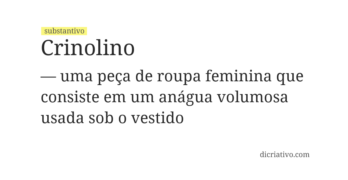 Significado de crinolino