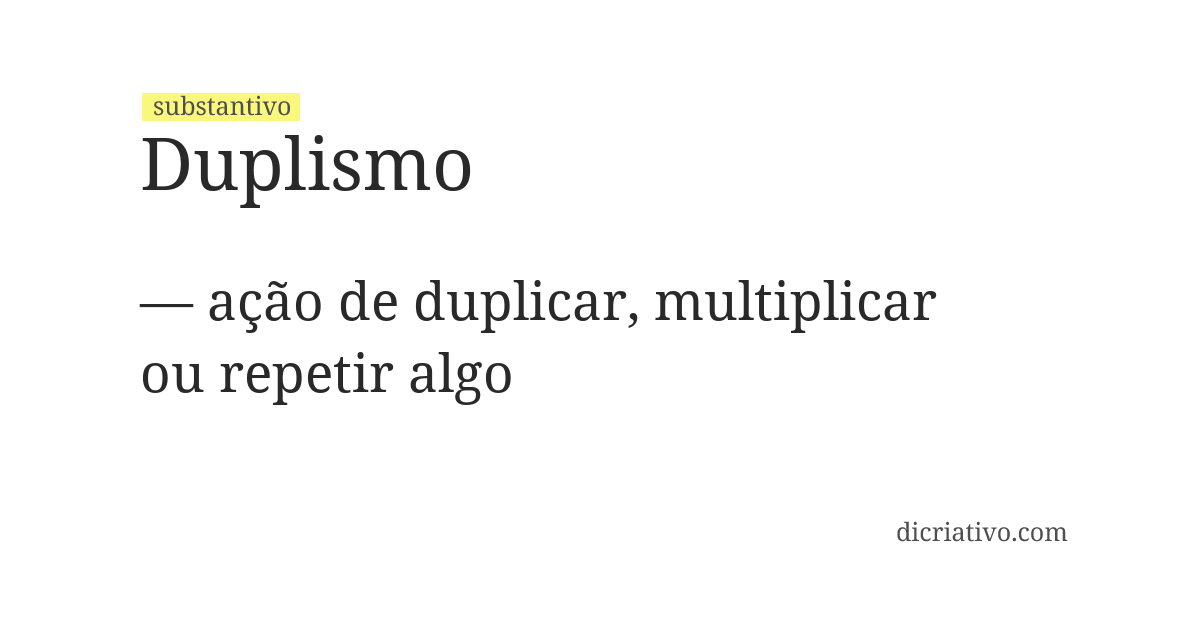 Significado de duplismo