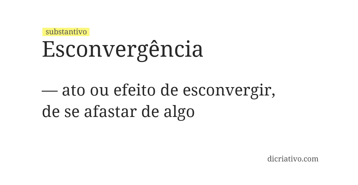 Significado de esconvergência