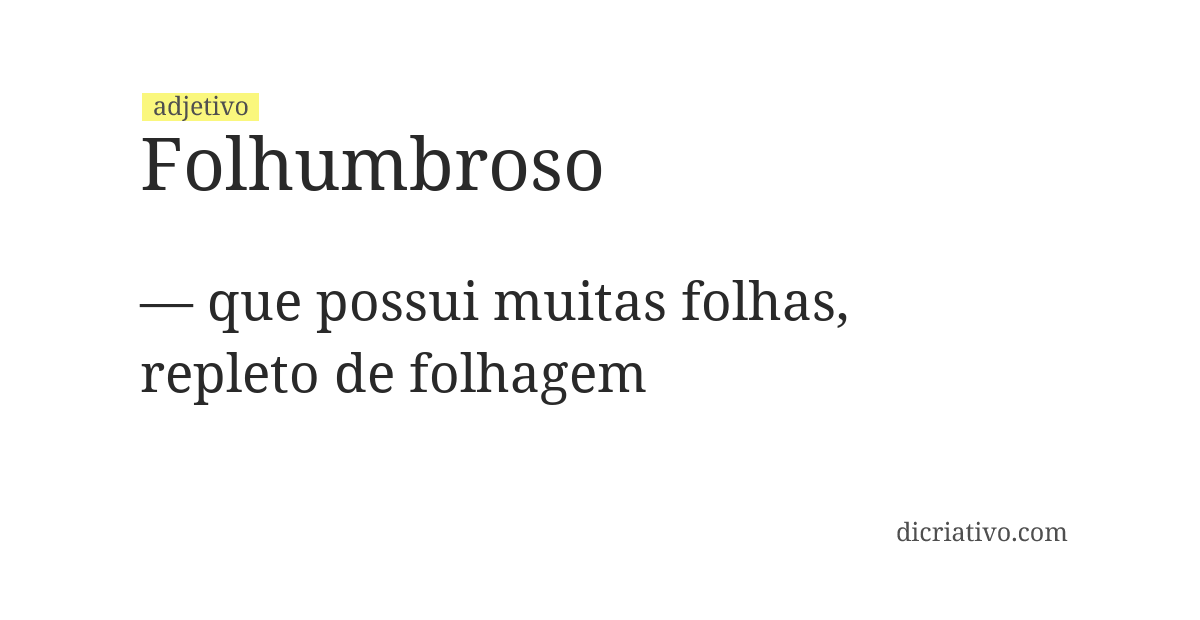 Significado de folhumbroso