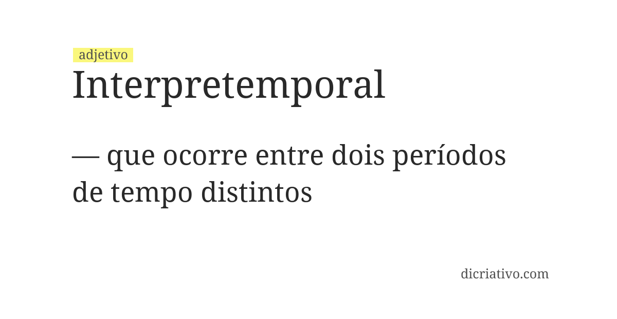 Significado de interpretemporal