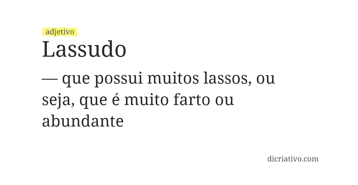Significado de lassudo