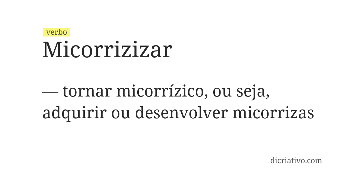 Significado de micorrizizar