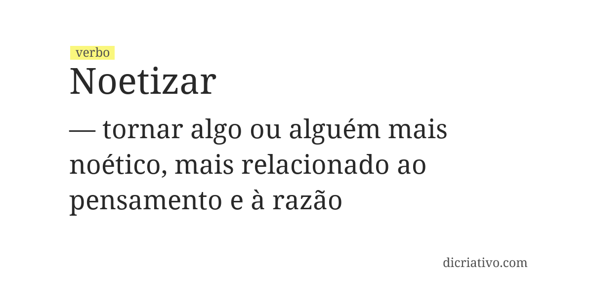 Significado de noetizar
