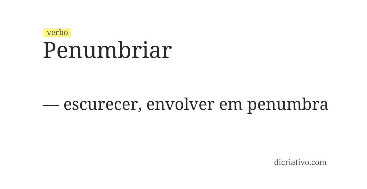 Significado de penumbriar