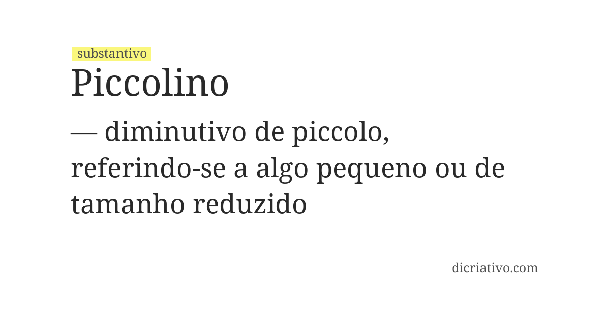 Significado de piccolino
