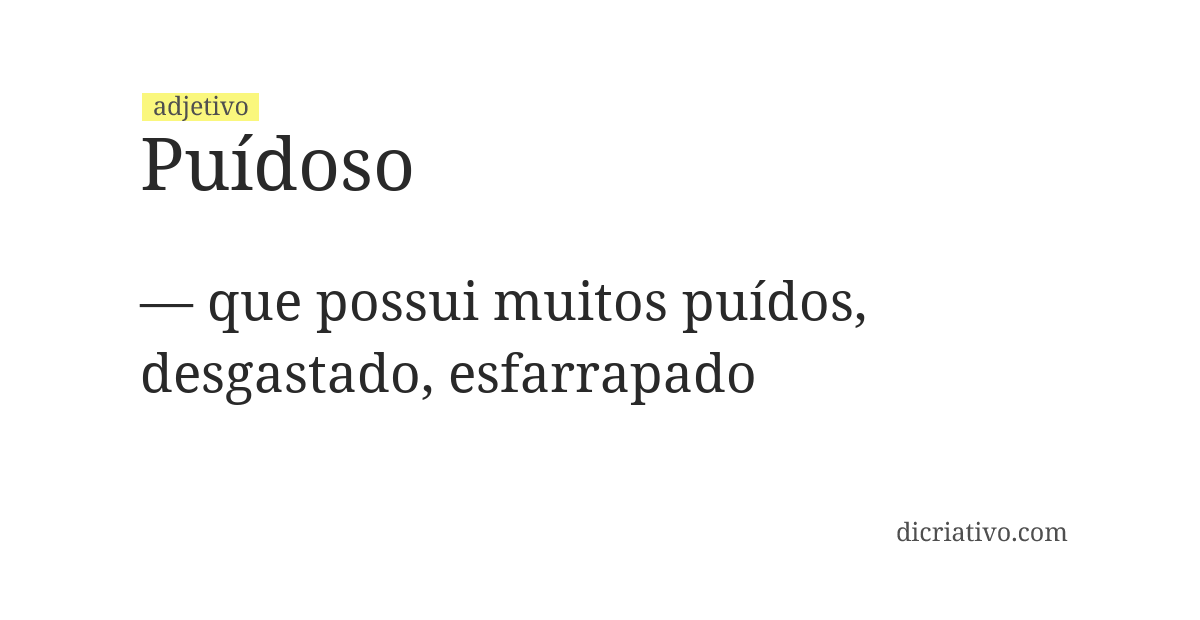Significado de puídoso