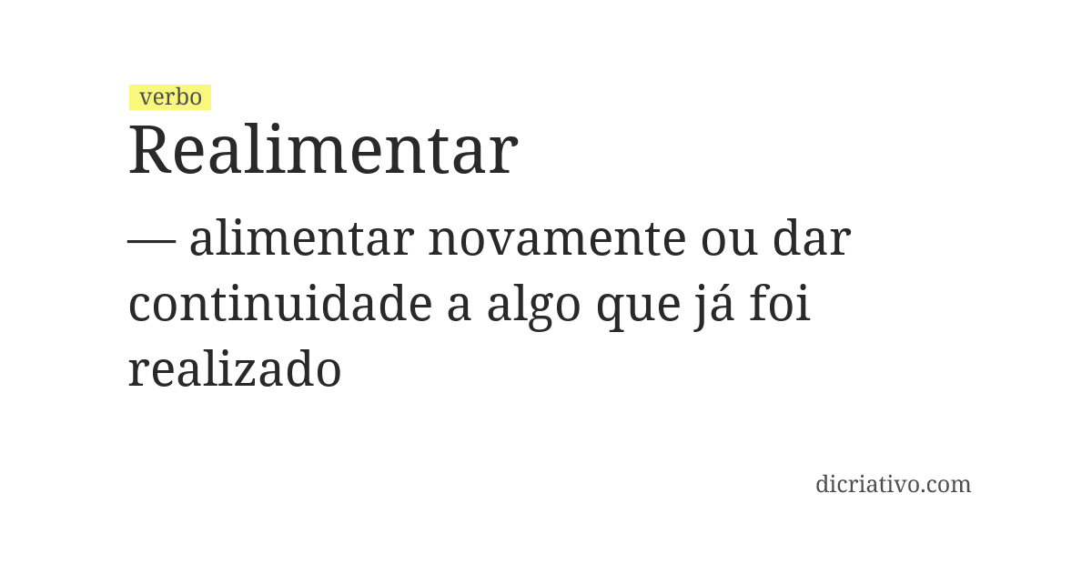 Significado de realimentar