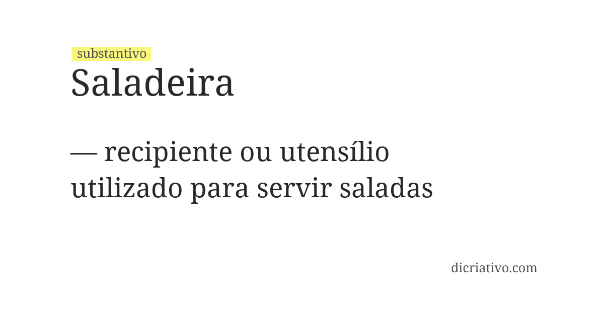 Significado de saladeira