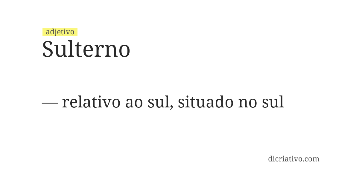 Significado de sulterno