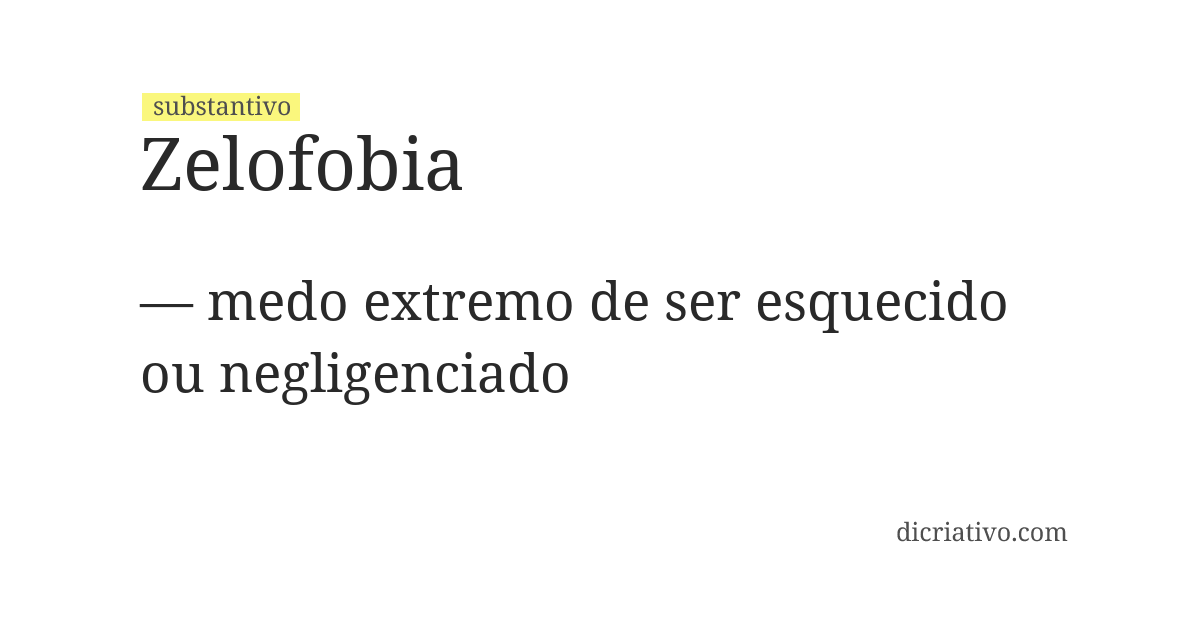 Significado de zelofobia