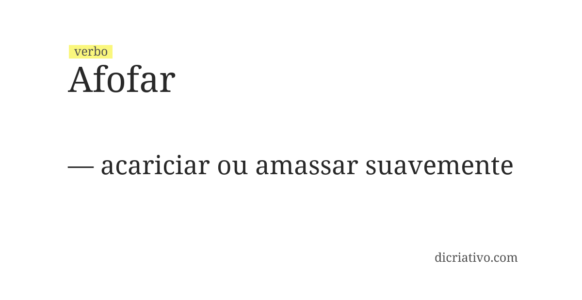 Significado de afofar