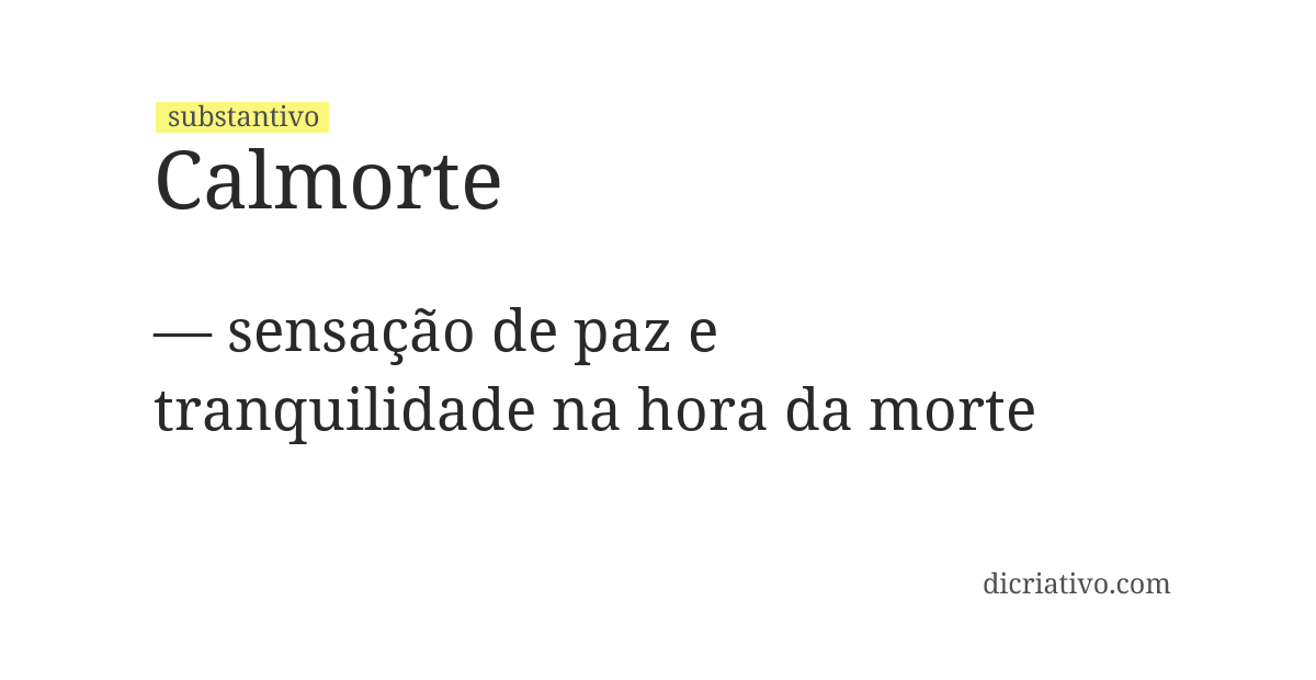 Significado de calmorte