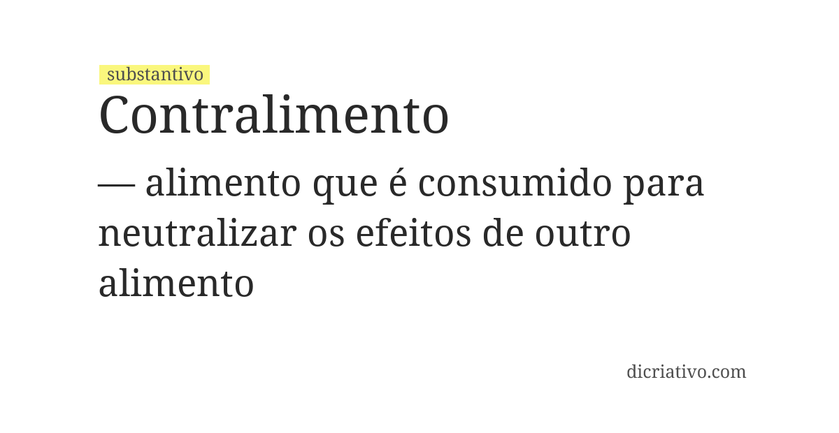 Significado de contralimento