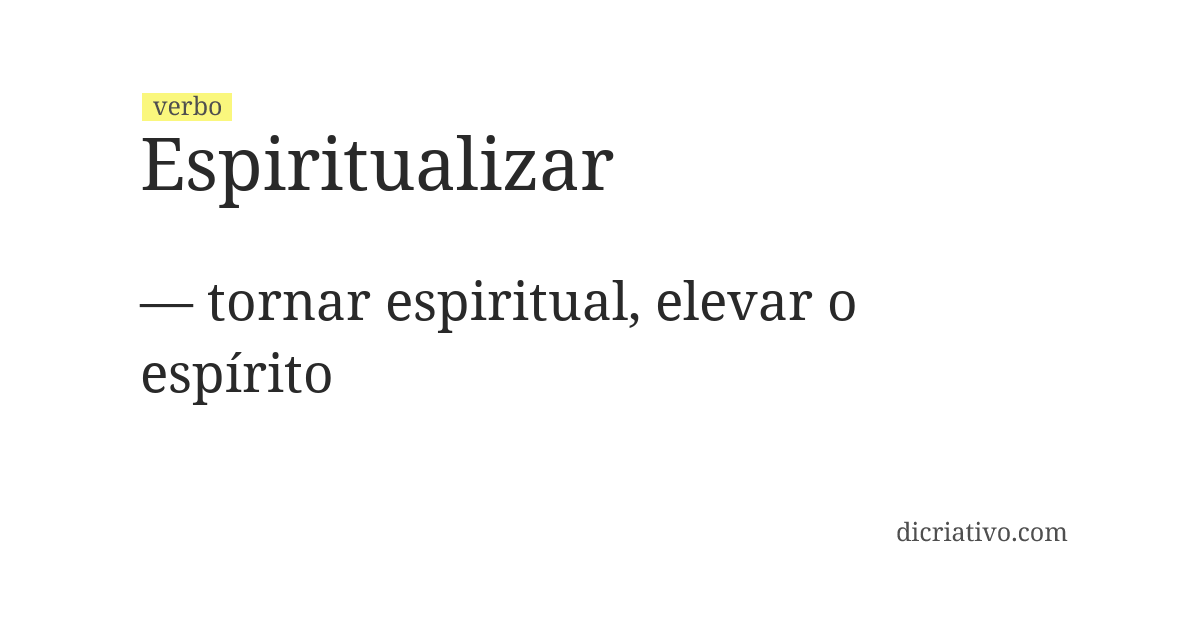 Significado de espiritualizar