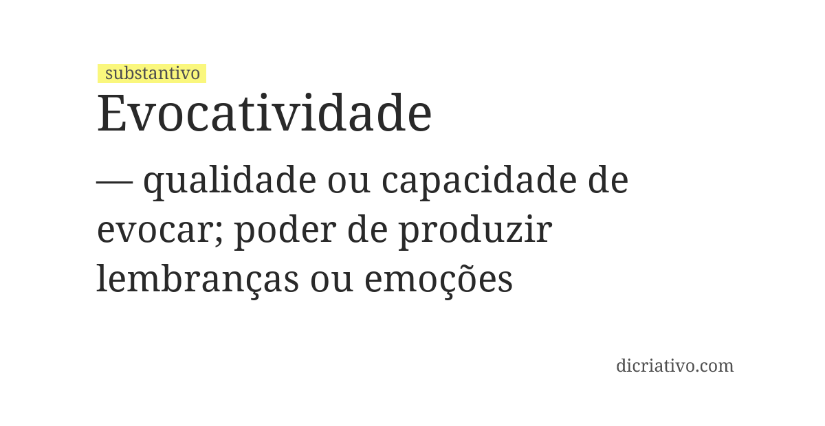 Significado de evocatividade