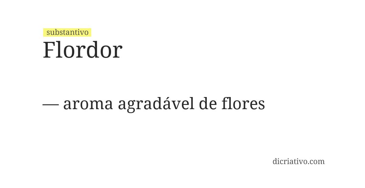 Significado de flordor