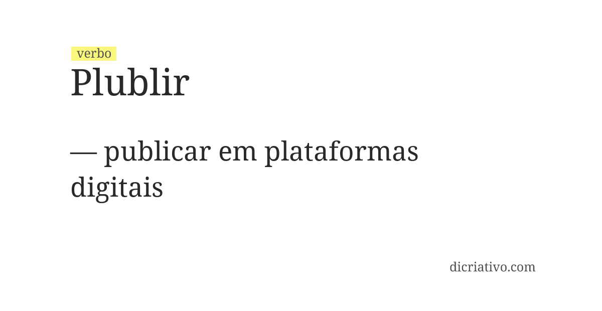 Significado de plublir