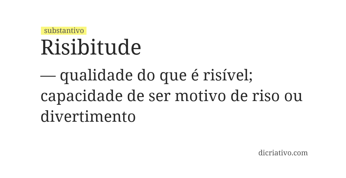 Significado de risibitude
