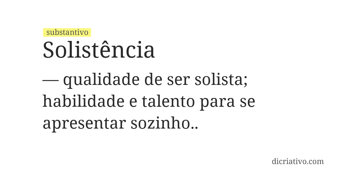 Significado de solistência