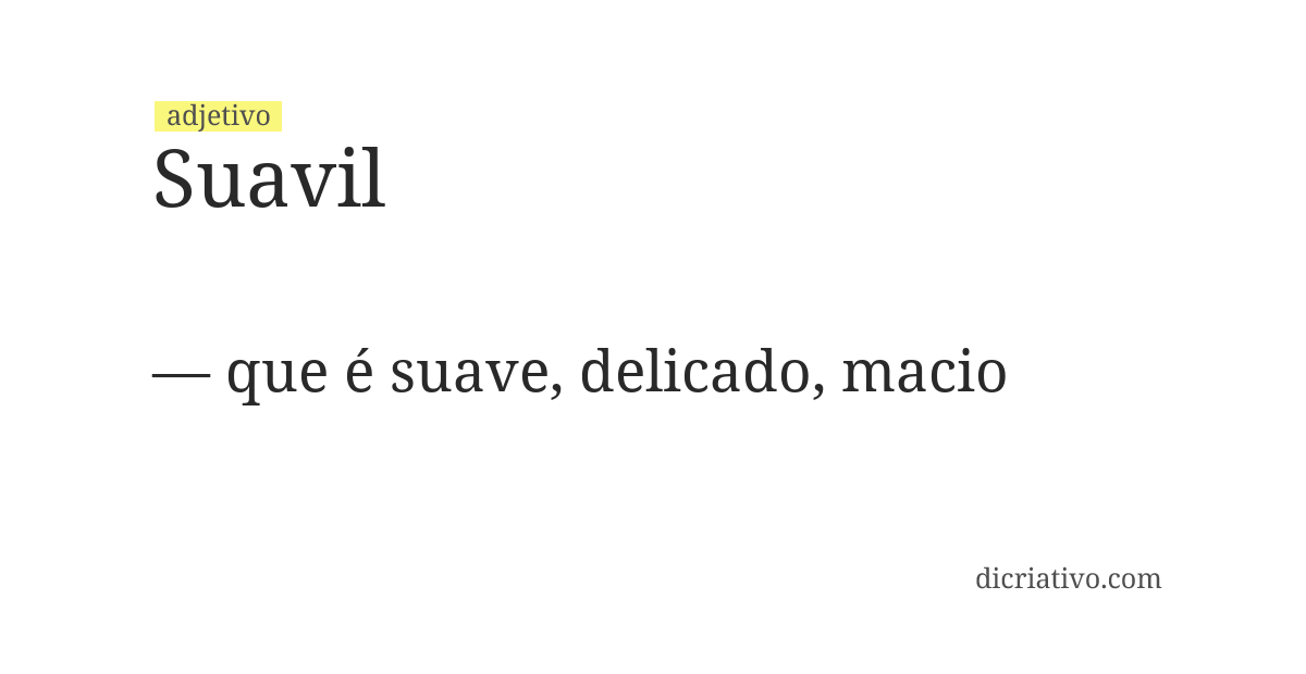 Significado de suavil