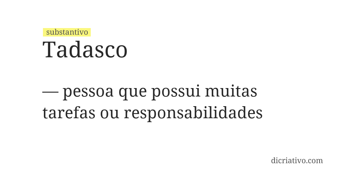 Significado de tadasco
