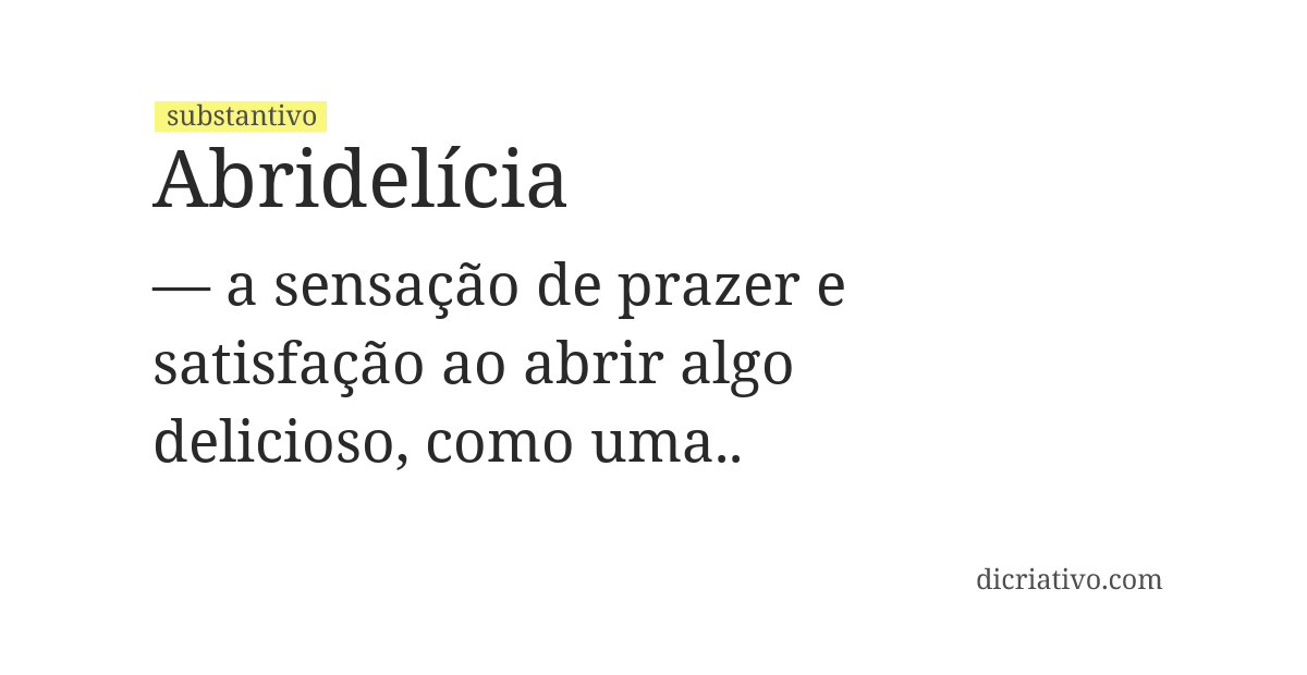 Significado de abridelícia