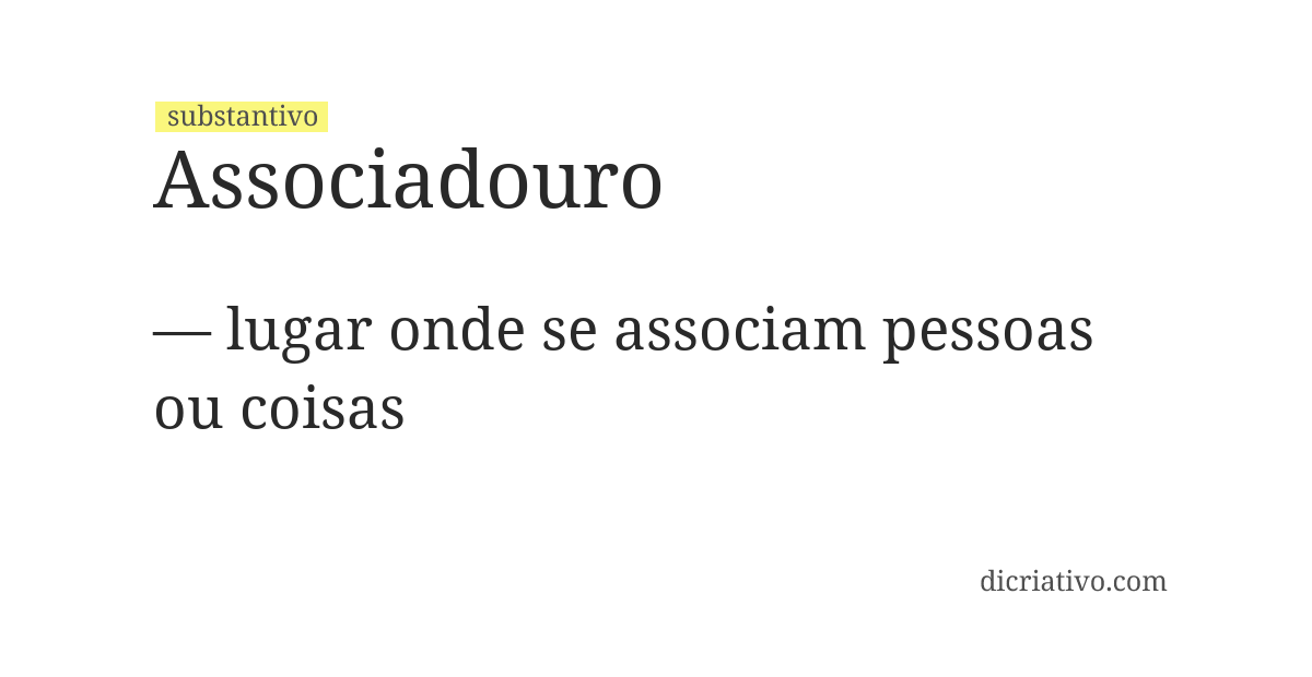 Significado de associadouro