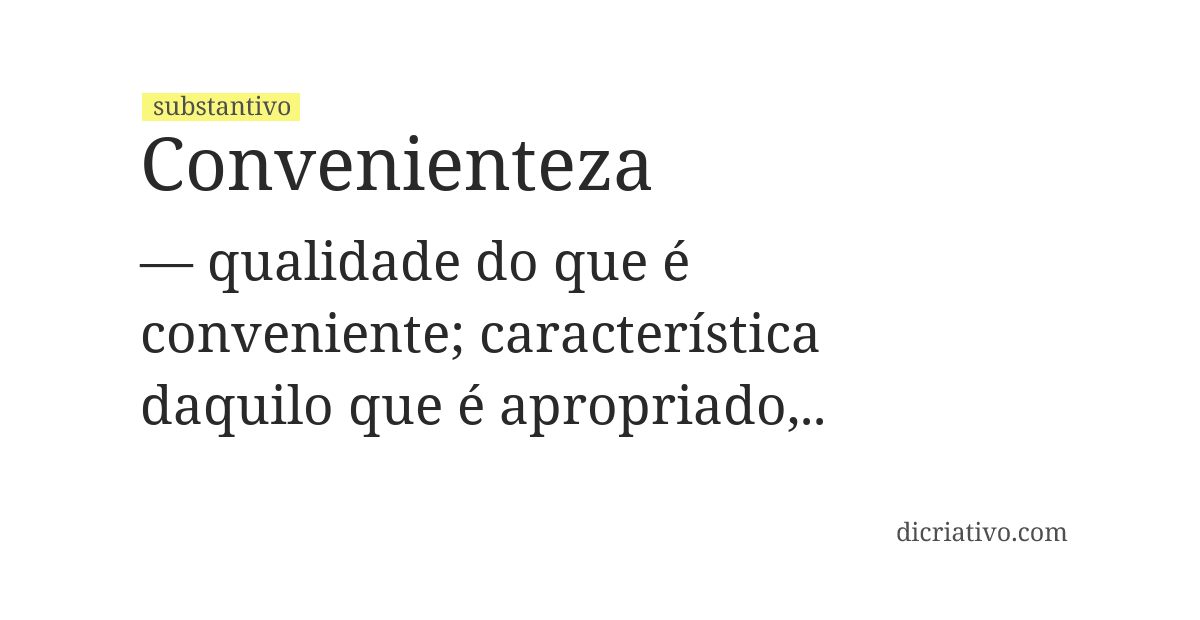 Significado de convenienteza