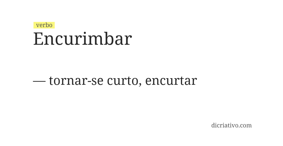 Significado de encurimbar