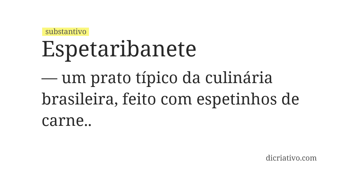 Significado de espetaribanete
