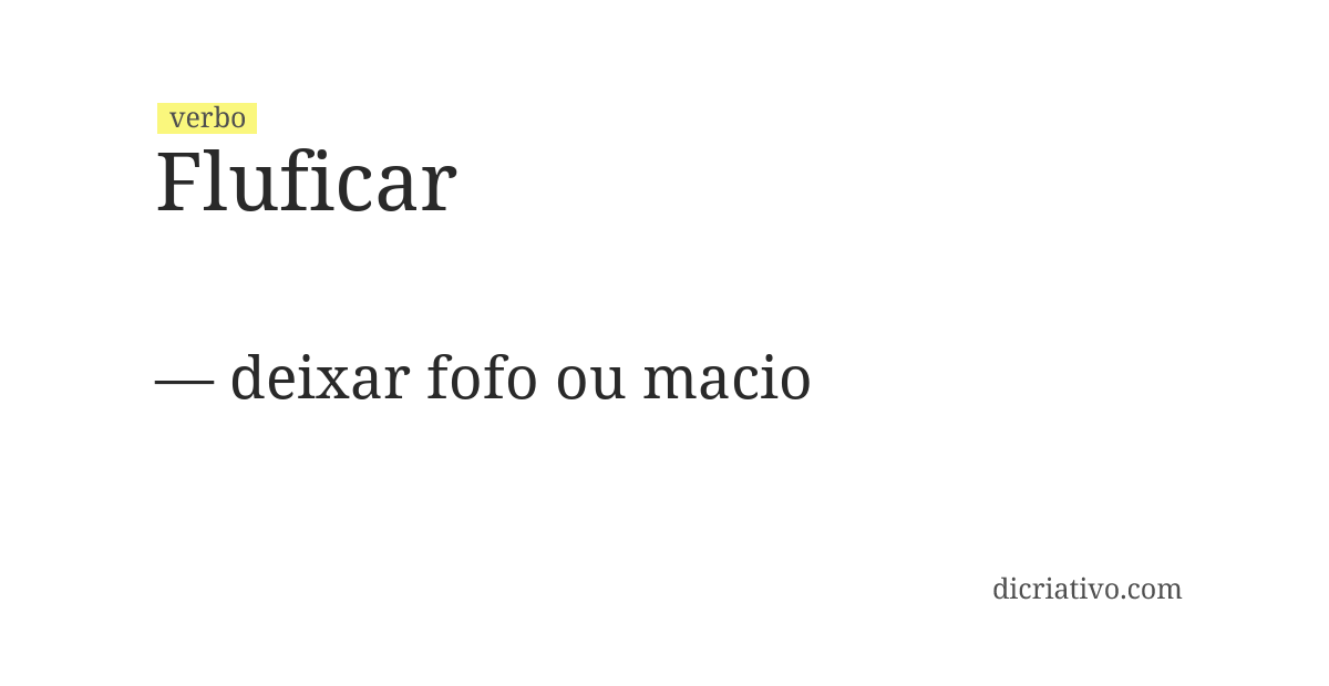 Significado de fluficar