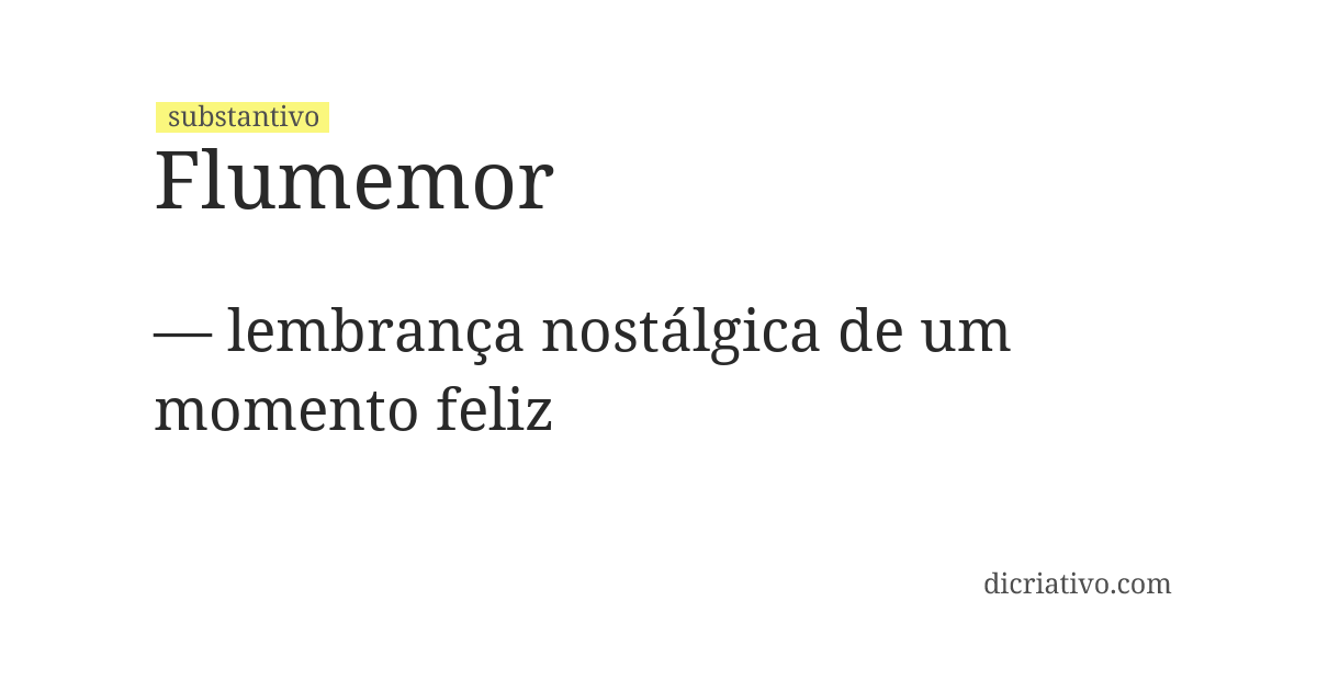 Significado de flumemor
