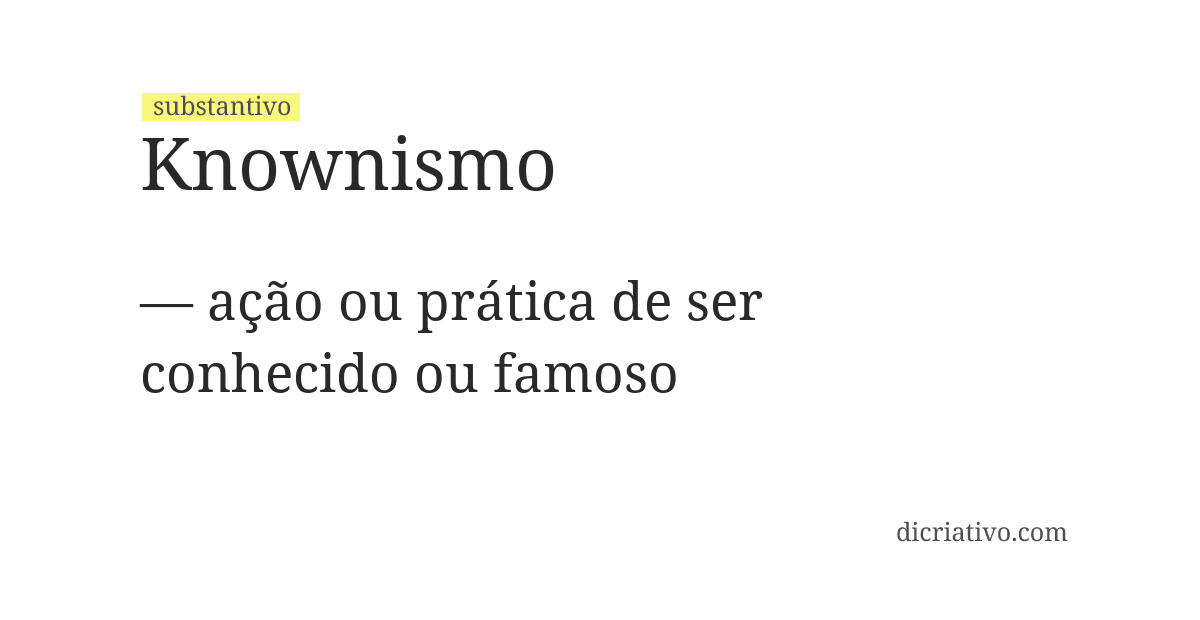Significado de knownismo