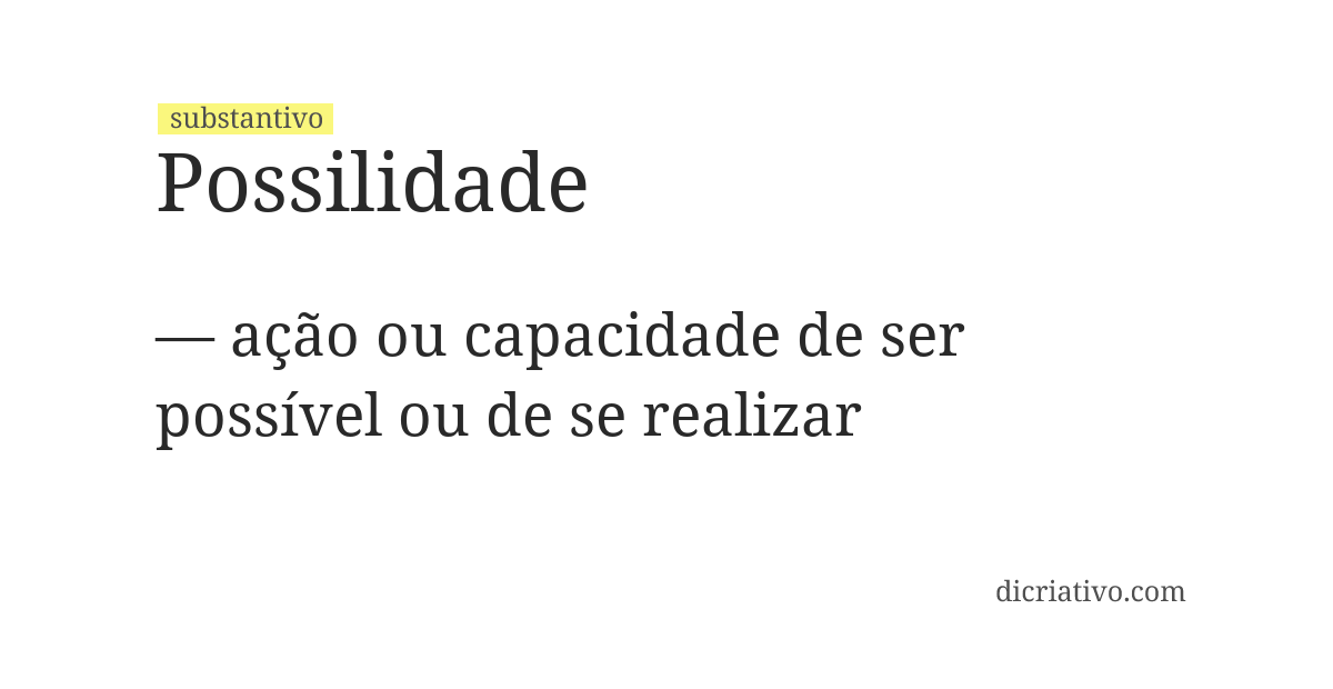 Significado de possilidade
