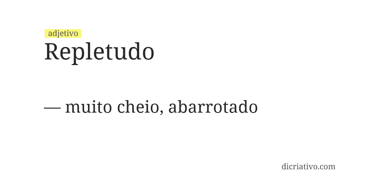 Significado de repletudo