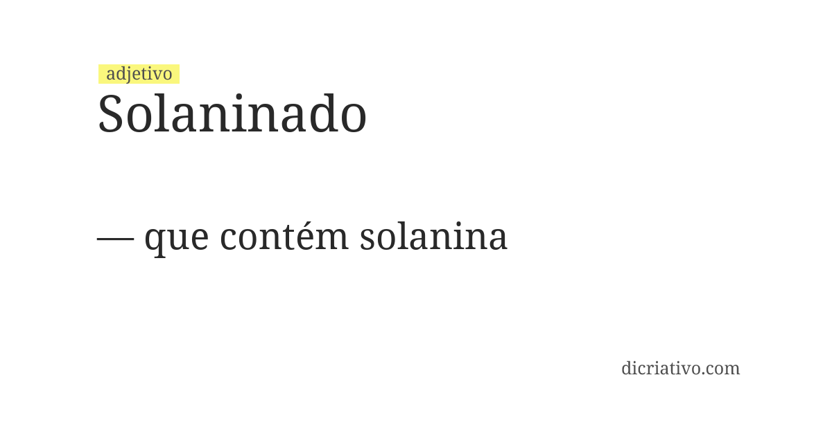 Significado de solaninado
