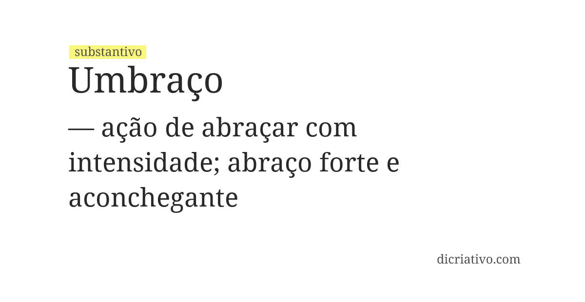 Significado de umbraço